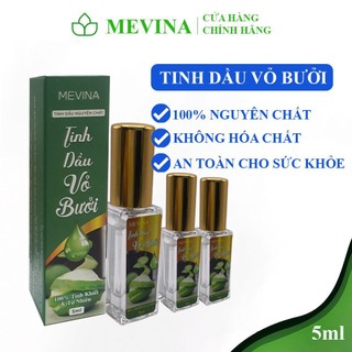 [Combo 3 Lọ] Tinh Dầu Bưởi  Mevina 5ml Nguyên Chất, Hương Bưởi, Kích Thích Mọc Tóc, Giúp Tóc Óng Mượt,Giảm Tóc Gãy Rụng.
