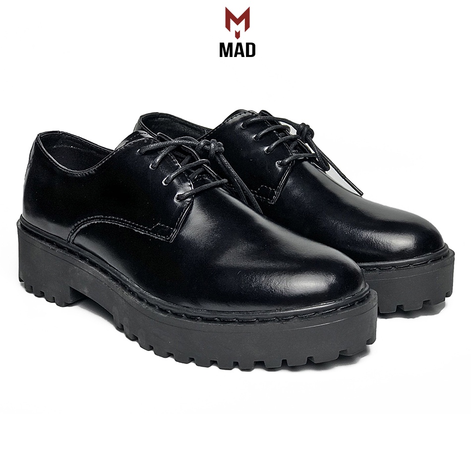 Giày tây nam Derby Plain Chunky MAD Shoes Black da bò cao cấp nhập khẩu chất lượng tốt tại hà nội