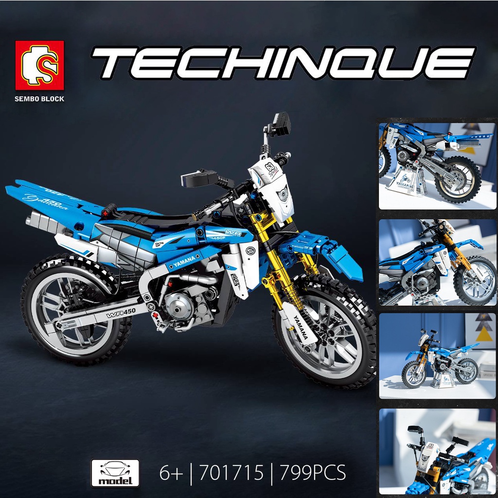 Mô hình lắp ghép Motor YAMAHA WR 450 chính hãng Sembo - 799 mảnh ...