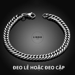 Vòng Tay Chuỗi Xích Unisex LINDO - Vòng Tay Titan Không đen, Không gỉ, Thích Hợp Đeo Nhiều Dịp