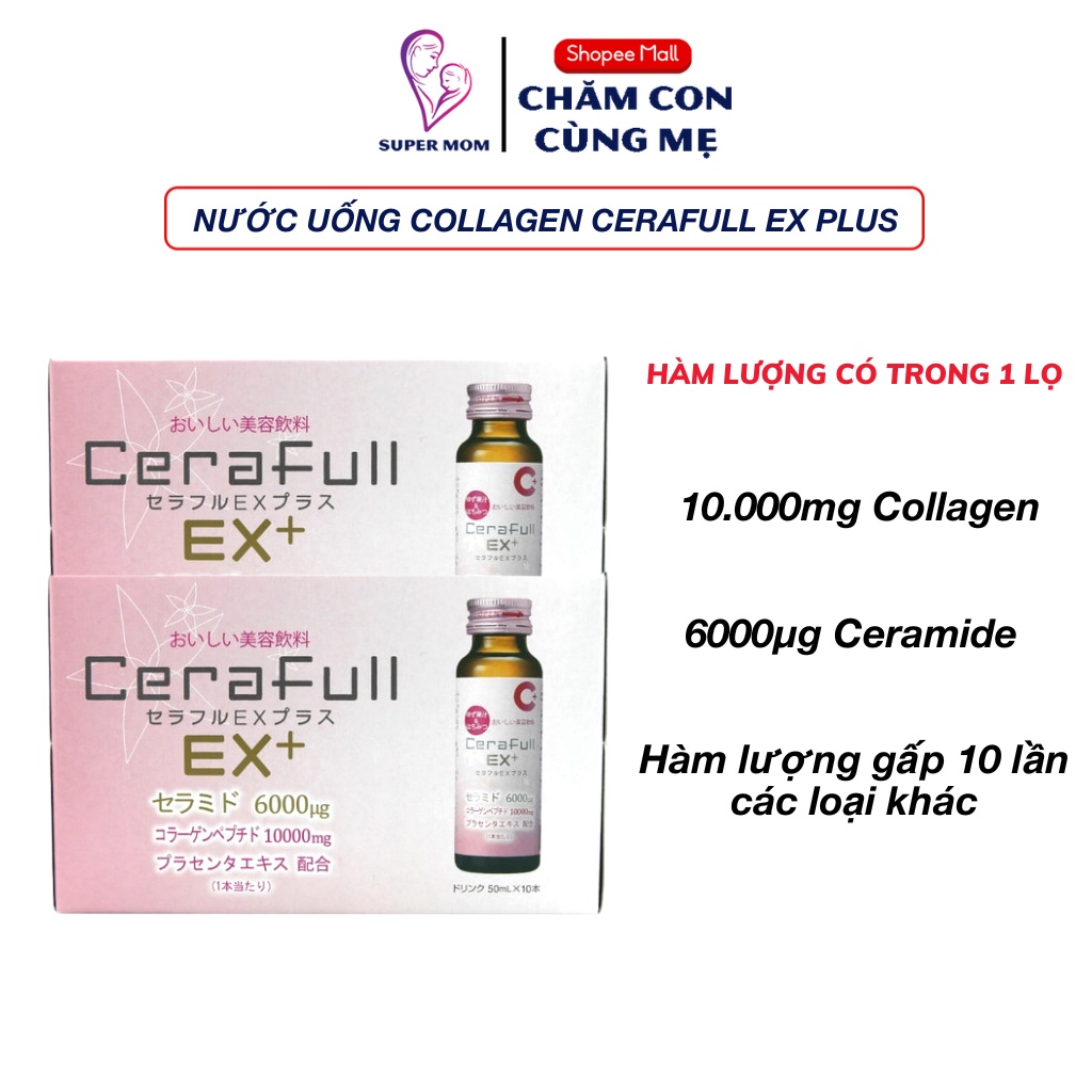Nước uống Collagen Cerafull EX Plus cao cấp 10.000mg colalgen Nhật Bản