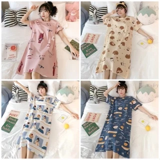 Đầm ngủ váy ngủ nữ chất thun sữa mỏng Quảng Châu