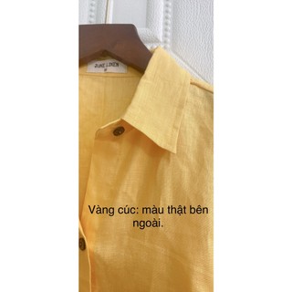 [JUNE LINEN] S14. Bộ Sơ mi nữ LINEN TƯNG PREMIUM. Nhiều màu. Áo sơ mi tay ngắn mix quần short.