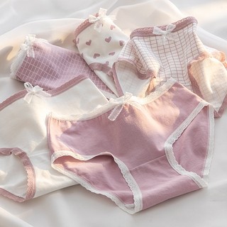 Quần lót nữ cotton cao cấp kháng khuẩn khử mùi ren viền sexy họa tiết cute dễ thương DEVARI L110