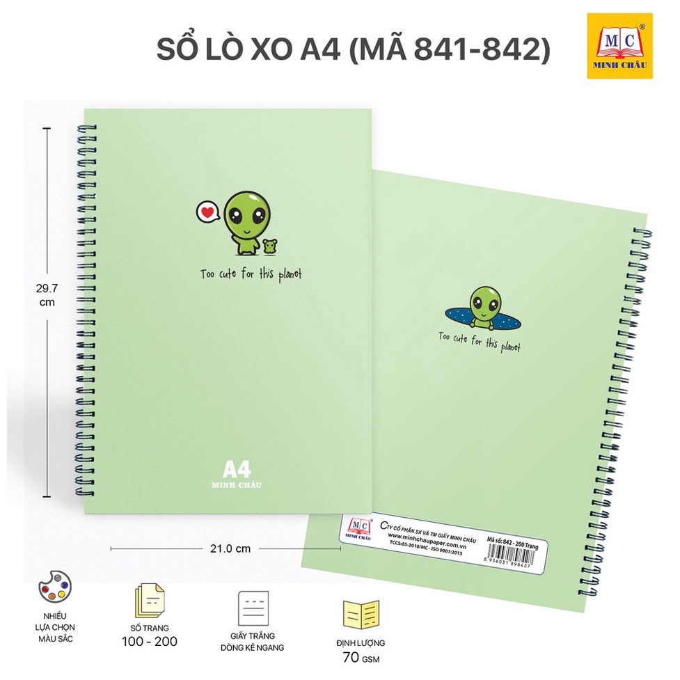 Sổ lò xo A4, Sổ lò xo cạnh 200 trang kẻ ngang | Shopee Việt Nam
