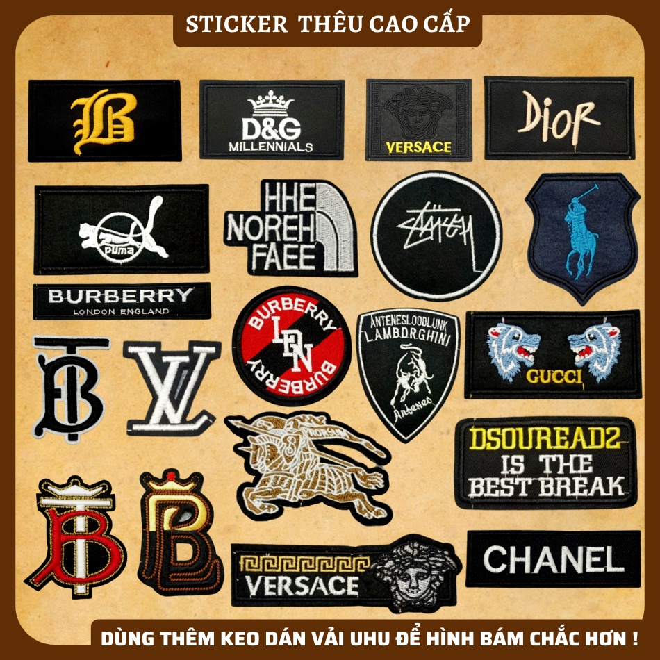 Sticker ủi quần áo cao cấp CÓ SẴN KEO ỦI dùng làm miếng dán vá Quần Áo ...