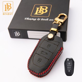 Bao da chìa khoá ô tô Peugeot 2008 3008 5008 da bò thật bb tránh trầy xước bảo hàng 2 năm khắc tên số điện thoại