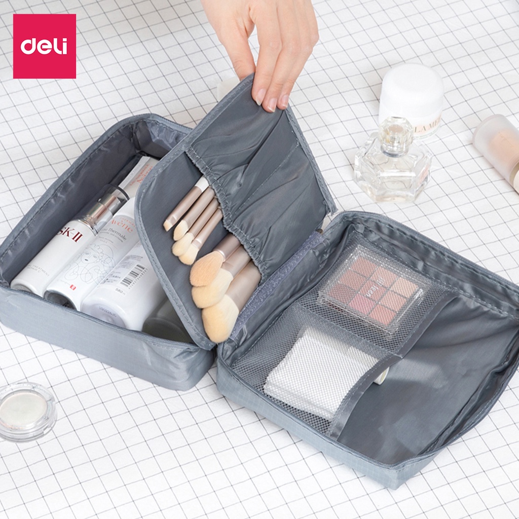 [Outlet S2] Túi đựng mỹ phẩm du lịch Deli chống thấm nước túi đựng đồ trang điểm đồ cá nhân tiện lợi nhỏ gọn