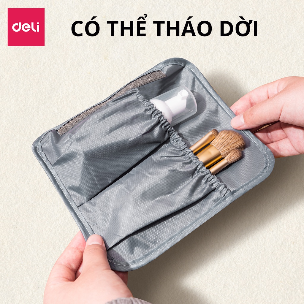 [Outlet S2] Túi đựng mỹ phẩm du lịch Deli chống thấm nước túi đựng đồ trang điểm đồ cá nhân tiện lợi nhỏ gọn