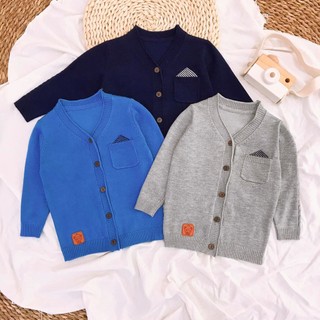 Áo len cúc giữa cardigan dài tay Dokma đủ size