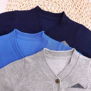 Áo len cúc giữa cardigan dài tay Dokma đủ size