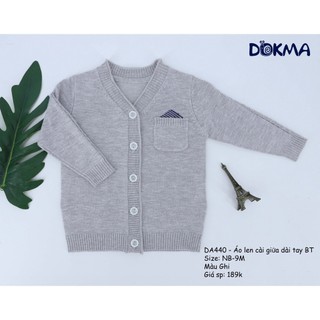 Áo len cúc giữa cardigan dài tay Dokma đủ size
