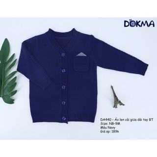 Áo len cúc giữa cardigan dài tay Dokma đủ size