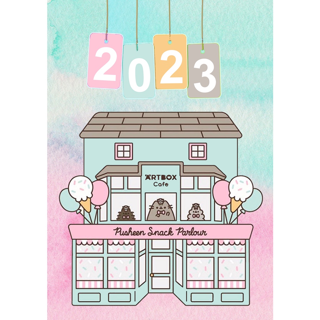 Lịch treo tường pusheen 2024 2024 A4 13 tờ LA4I9 dễ thương có lịch ...