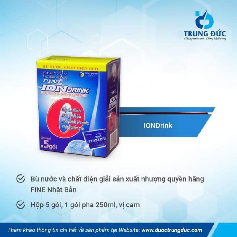 ion drink nhập khẩu Nhật Bản chính hãng giúp bù nước và điện giải hộp 22 gói vị bưởi và vị vải