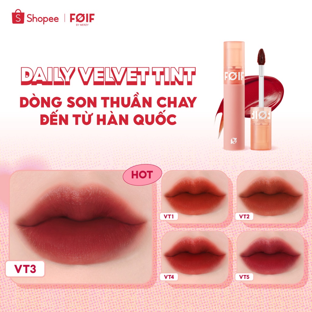 Ảnh Son Kem Lì FOIF Daily Velvet Tint 3g 3
