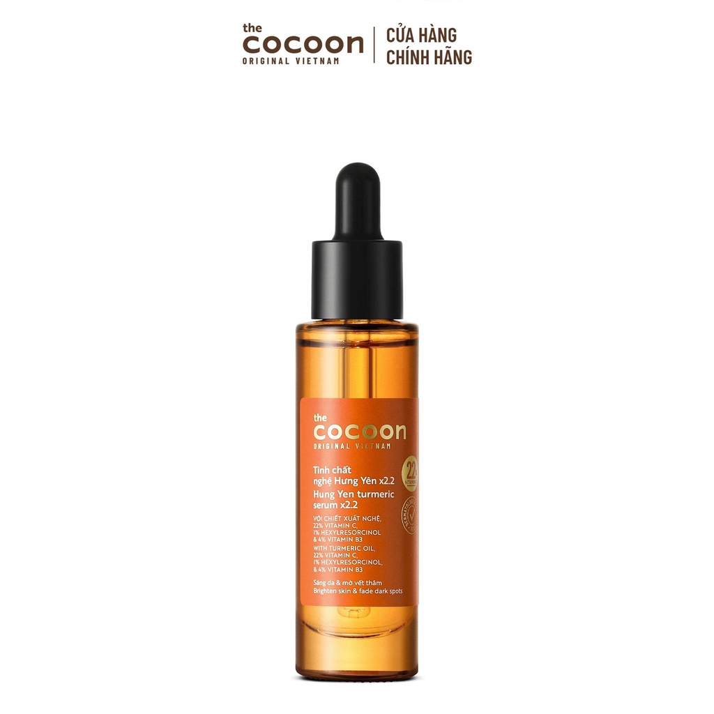 Tinh chất nghệ Hưng Yên x2.2 (serum) với 22% vitamin C sáng da chuyên sâu & mờ vết thâm Cocoon 30ml