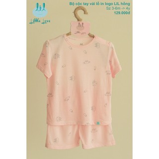 Bộ quần áo cộc vải lỗ Little Love cho bé từ 3m tới 4y