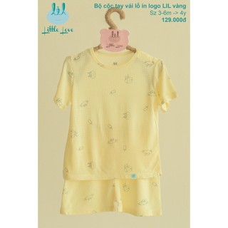 Bộ quần áo cộc vải lỗ Little Love cho bé từ 3m tới 4y