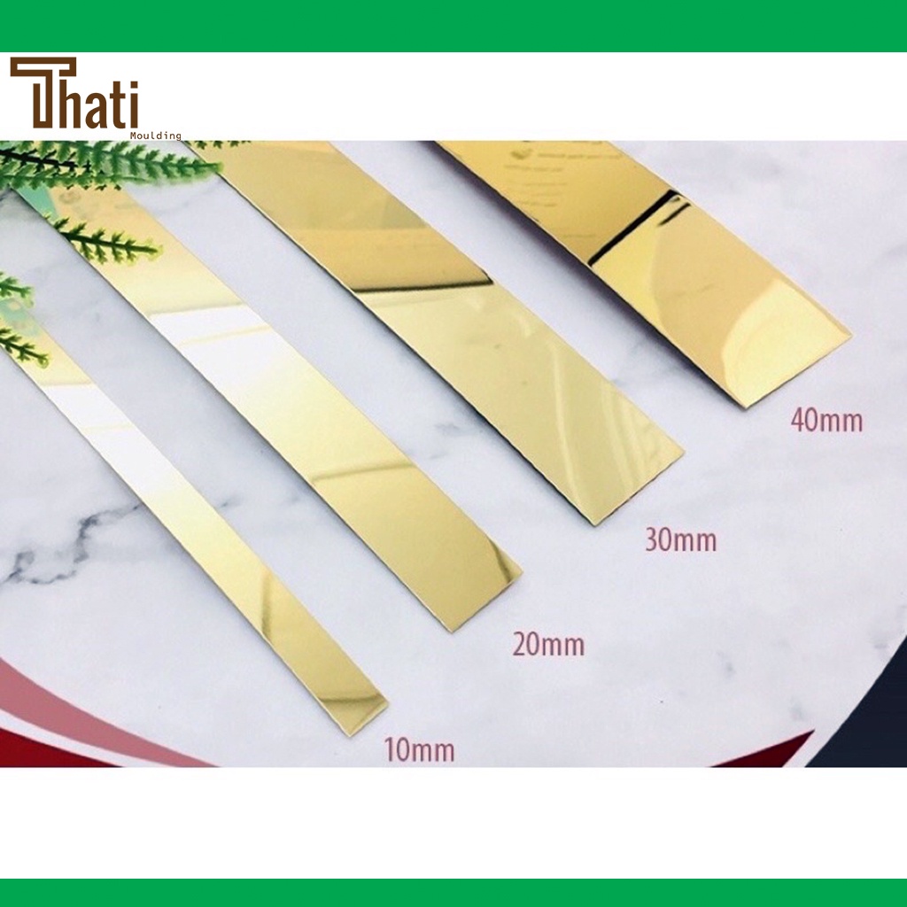 Nẹp la inox (lập là), la inox dán tường vàng gương | Shopee Việt Nam