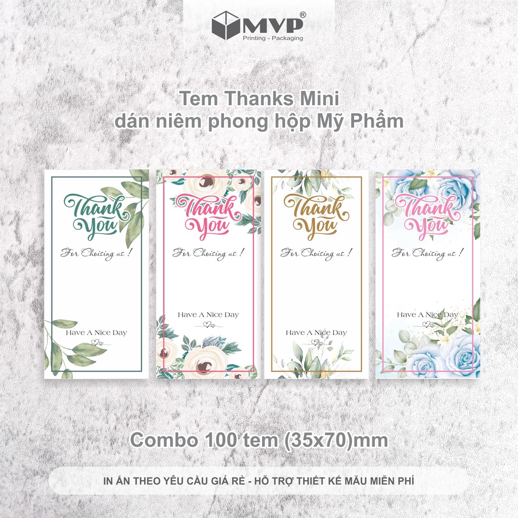 Tem Thank You Dán Niêm Phong Hộp Mỹ Phẩm, Tem Decal Dán Hộp Carton ...
