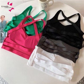 Áo Bra Nữ Len Tăm Hở Lưng Thiết Kế Dây Đan Chéo Siêu Sexy C11 Phương Linh Underwear