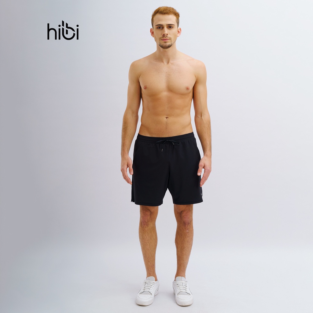 Ảnh Quần thể thao nam tập gym loại ngắn Hibi Sports M100 - Kiểu 1 lớp xi mặc ngoài, có 2 túi bên 2