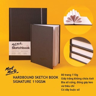 [Hỏa tốc HCM] Sổ phác thảo Mont Marte Harbbound Sketch Books - 110gsm 80 tờ size A5/A4