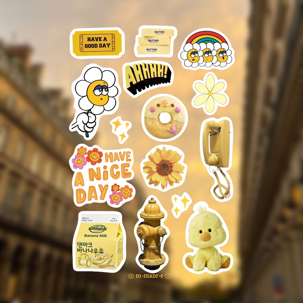 Everyday lovely Sticker set | bộ 12-15 stickers decor aethestic Hàn ...