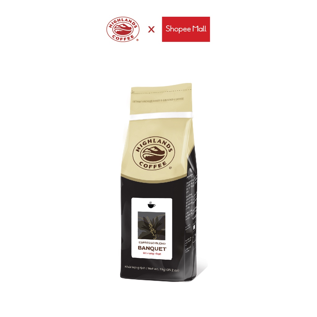 Ảnh Cà Phê Bột Buổi Sáng Banquet Highlands Coffee 1Kg (dòng cafe pha máy - HSD 9/2025) 1