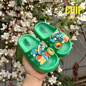 dép lê cho bé trai bé gái đi mưa mùa hè đi biển đúc khuôn stick ngộ nghĩnh thỏ cá sấu PVC êm chân 2208 ( ảnh thật )