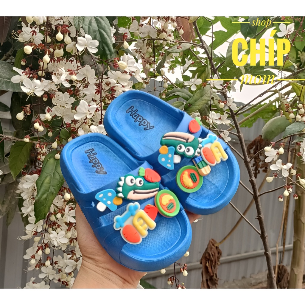 dép lê cho bé trai bé gái đi mưa mùa hè đi biển đúc khuôn stick ngộ nghĩnh thỏ cá sấu PVC êm chân 2208 ( ảnh thật )