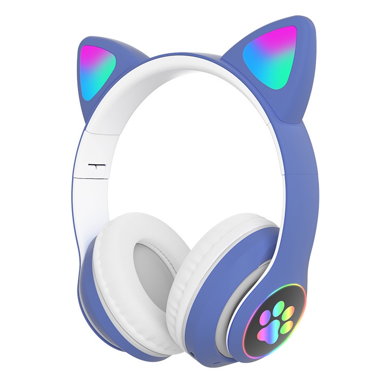STN-28 Tai Nghe Mèo Bluetooth Chụp Tai STN28, Có Micro, Âm Thanh Siêu Bass. Headphone Con Mèo Chơi Game, Học Online