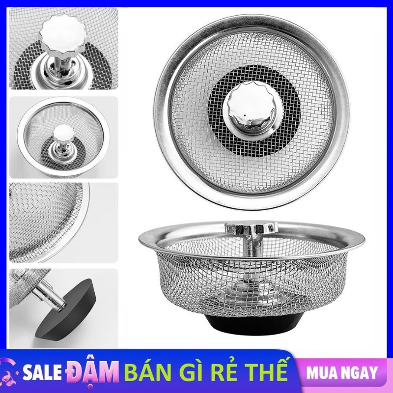 Giỏ lọc rác bồn rửa bát, lưới lọc rác bằng thép không gỉ, nắp chặn thức ...