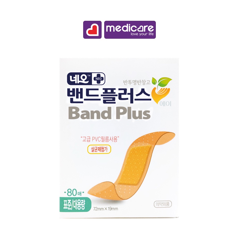 Băng dán cá nhân Neo Band Plus A Bandage Standard Bulk 80 cái