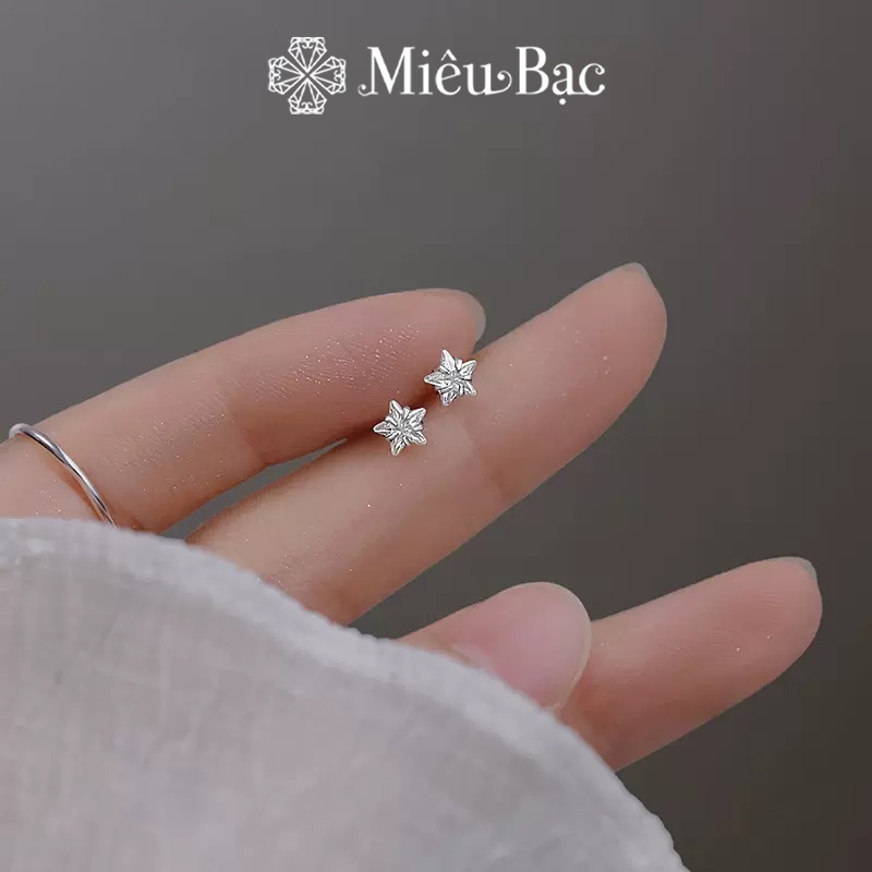 Ảnh Bông tai bạc nữ MIÊU BẠC khuyên tai sao đá nhỏ chất liệu bạc chất liệu s925 thời trang phụ kiện trang sức E028 2