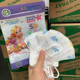 combo 50  Khẩu Trang Trẻ Em 5D thịnh phát   bé 5 tới 12 tuổi  cao cấp cho bé hàng công ty