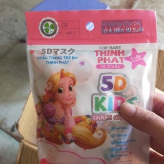 combo 50  Khẩu Trang Trẻ Em 5D thịnh phát   bé 5 tới 12 tuổi  cao cấp cho bé hàng công ty