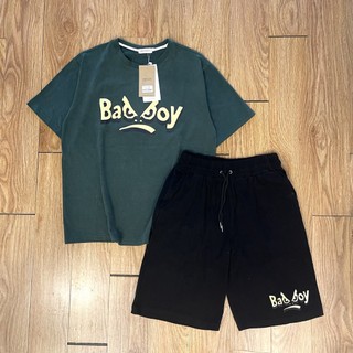 Bộ Phông Ngắn Tay Hè BADBOY Màu Xanh Cá Tính, Chất Liệu Cotton Khô Mềm Mịn Thấm Hút Mồ Hôi Cực Tốt