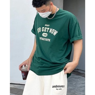 Bộ Thể Thao Nam Hè Tay Lỡ FOR GET NOW Fom Rộng Thoải Mái, Set Gồm Áo Xanh Quần Trắng Như Hình