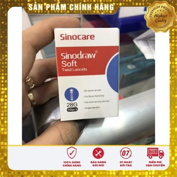 Kim chích lấy máu 4 cạnh đầu tròn dùng cho máy thử đường huyết , tiểu đường Sinocare (hộp 50 kim)