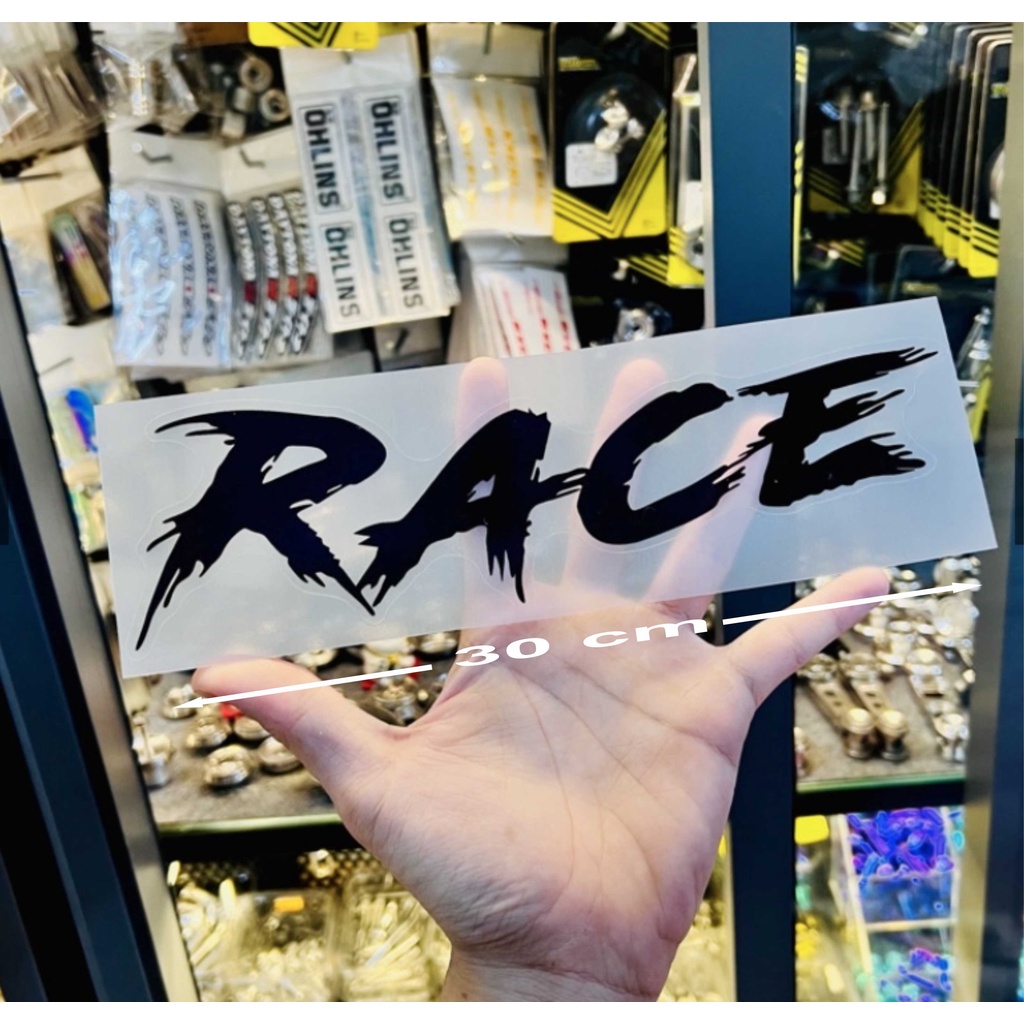 Tem logo sticker chữ RACE dán trang trí xe, tem chống thấm nước và chịu ...