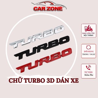 Chữ TURBO 3D Kim Loại Dán Trang Trí Ô Tô