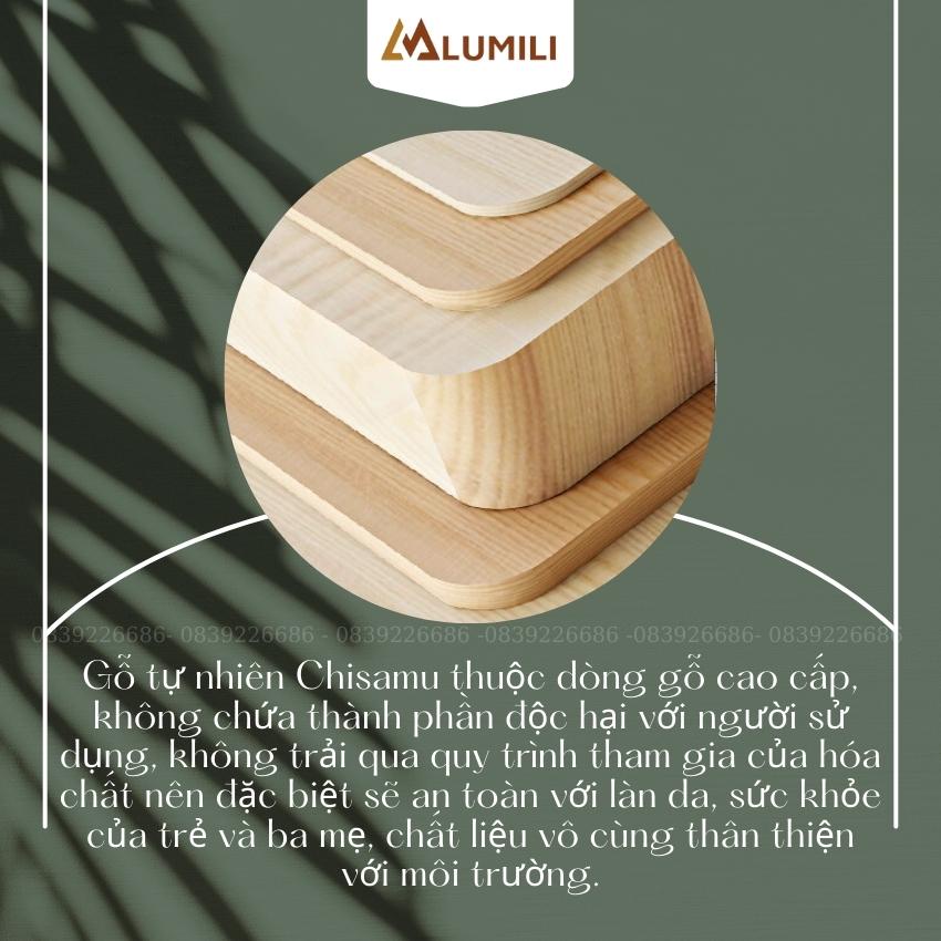 Bộ bàn học chống gù gỗ tự nhiên cao cấp Lumili S4 size lớn nâng hạ độ cao tay quay, điều chỉnh nghiêng dễ dàng