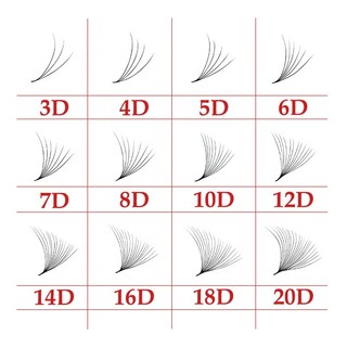 Mi fan 9D MD LASHES độ cong C - CC - D, độ dày 0.05 - 1 hộp 1000 fan - dụng cụ nối mi