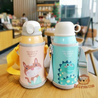 Bình nước giữ nhiệt Hermon Inox 2 nắp 600ml kèm cốc