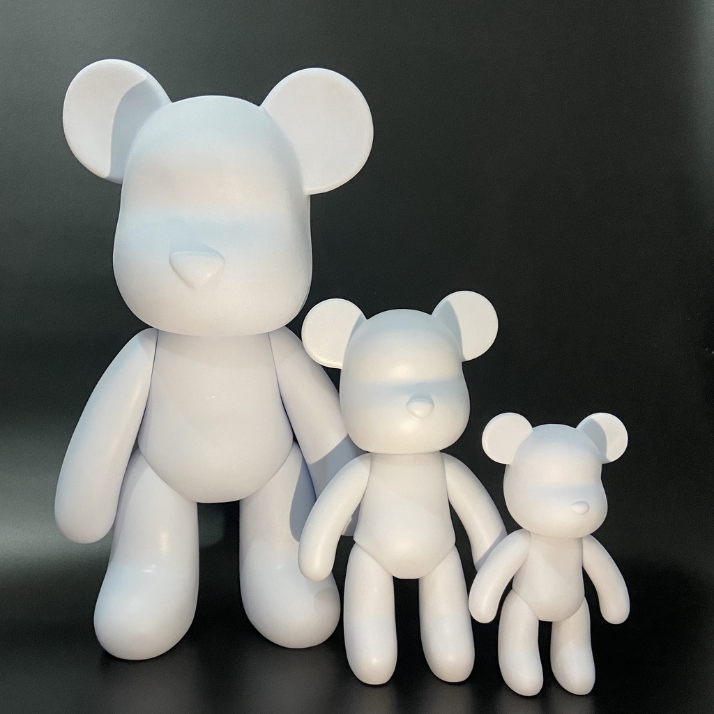 Phôi gấu bearbrick trơn hàng 8cm 23cm 33cm hàng loại1