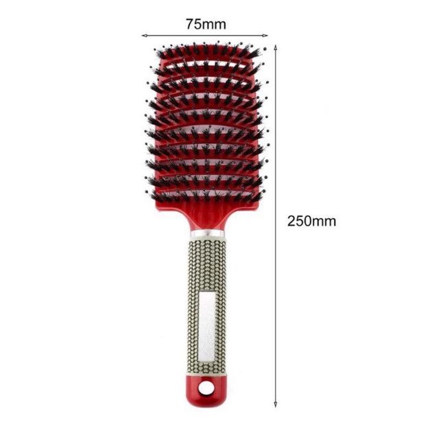 Lược chải tóc gỡ rối có lông, lược bán nguyệt tạo phồng tóc lượt bản to sấy tạo kiểu massage đầu (   hot)