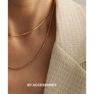 Dây chuyền nam nữ unisex titan trơn kiểu mì tròn bọc khoanh ngắt đoạn không gỉ WN2317