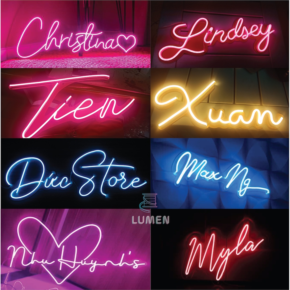 Đèn LED neon chữ theo tên riêng (màu sắc và font chữ tùy chọn) - LUMEN ...